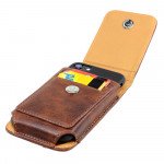 Wholesale iPhone 7 size Vertical Credit Card 360 Belt Clip Pouch (Brown)